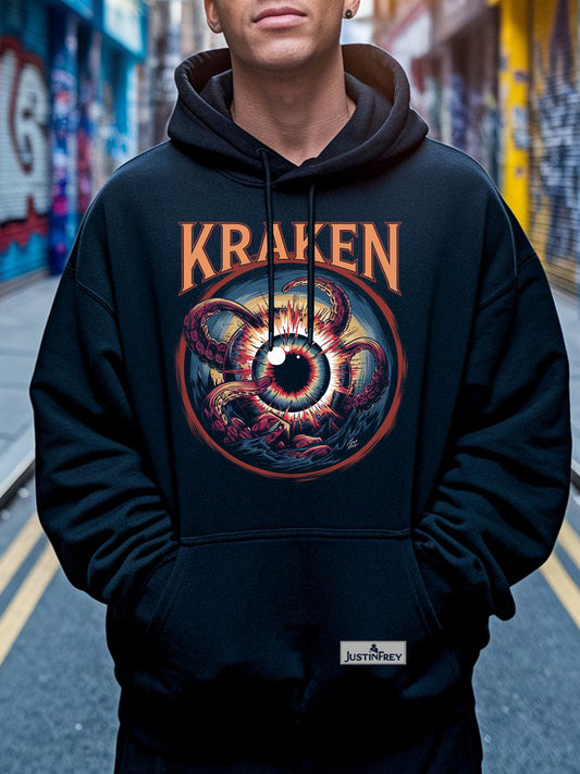 Giant Eye Kraken Hoodie - Nautical Tentacle Graphic Sweatshirt